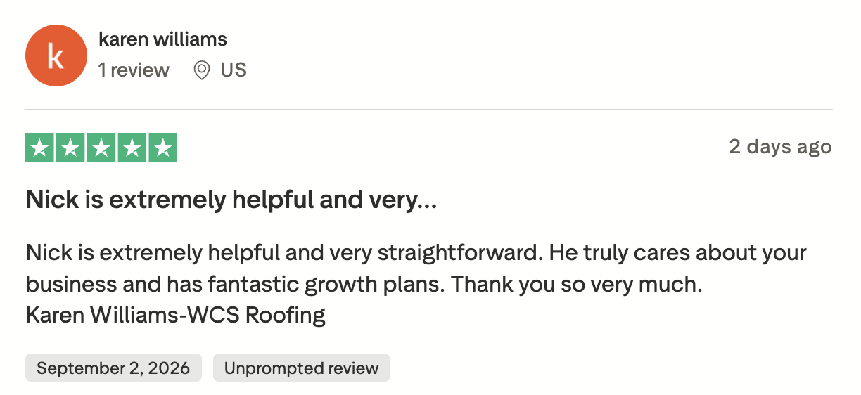 Customer review 1