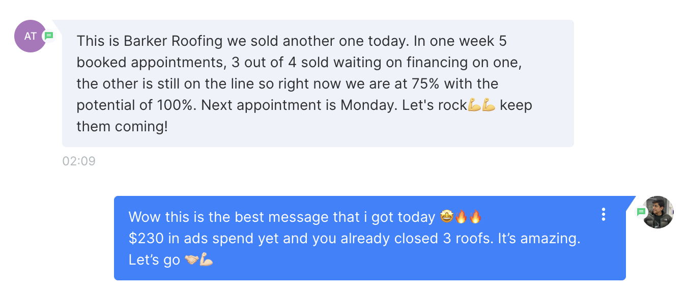 Client text message testimonial 2